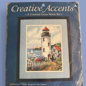 New! Dimensions 1998 Creative Accents Cross Stitch Kit (#7882) Lighthouse Pointe